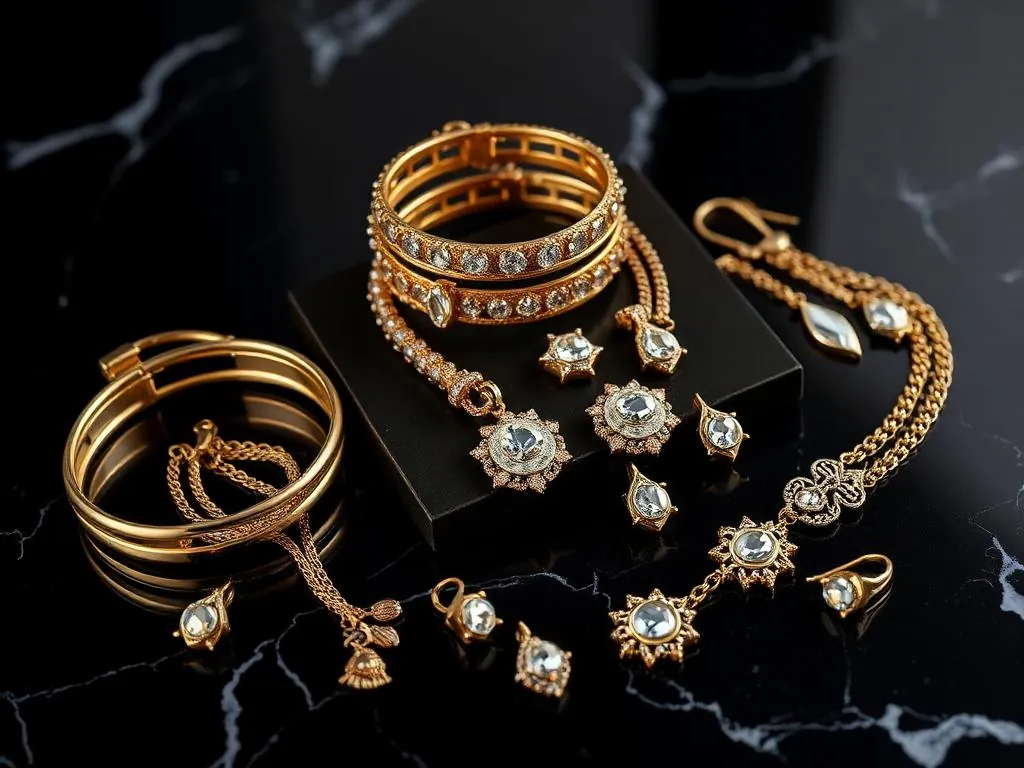 Jewelry displayed in the showcases at Julio's Jewelry