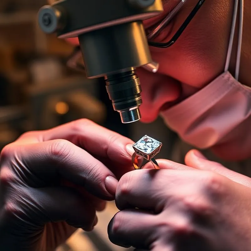 Jewelry being professionally polished on the wheel at Julio's Jewelry