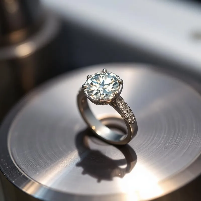 A white gold ring polished and prepared before rhodium replating